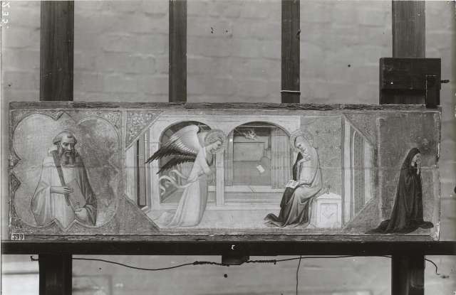 Statens Museum for Kunst — Ventura di Moro - sec. XIV/ XV - San Benedetto; Annunciazione; Monaca donatrice — insieme